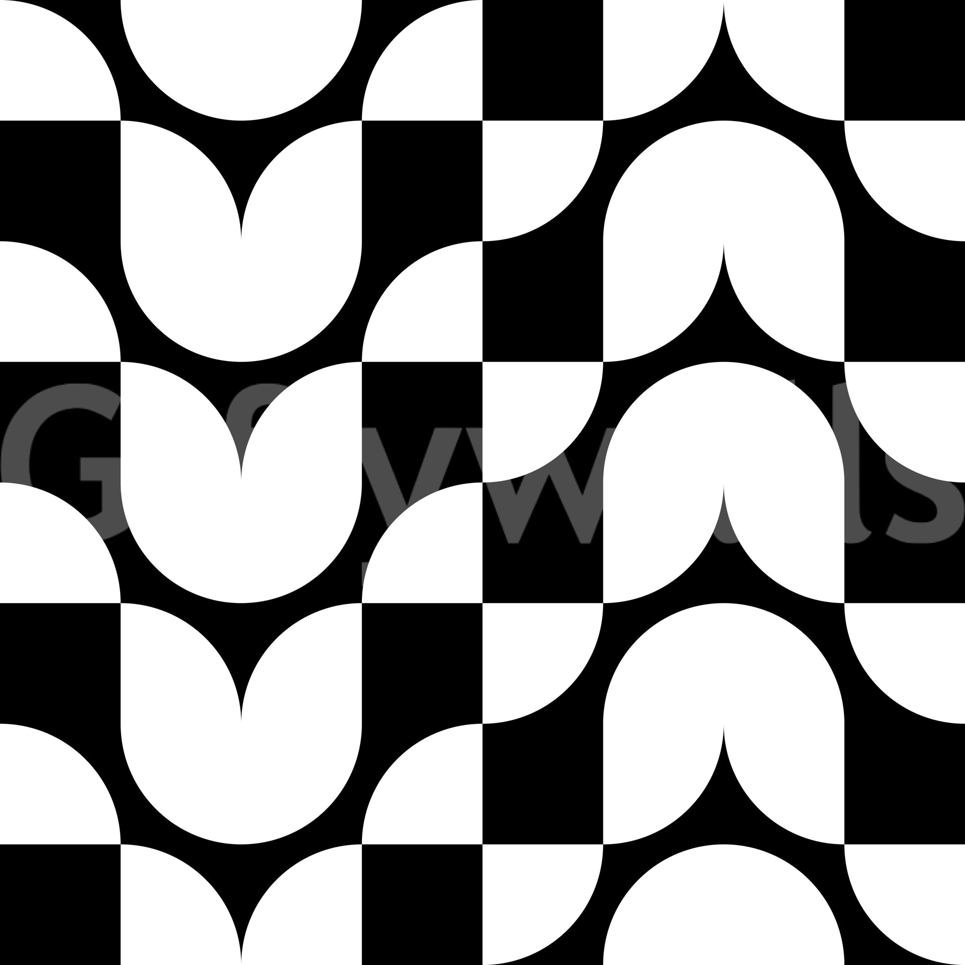 A seamless pattern of bold flowers on a wall

