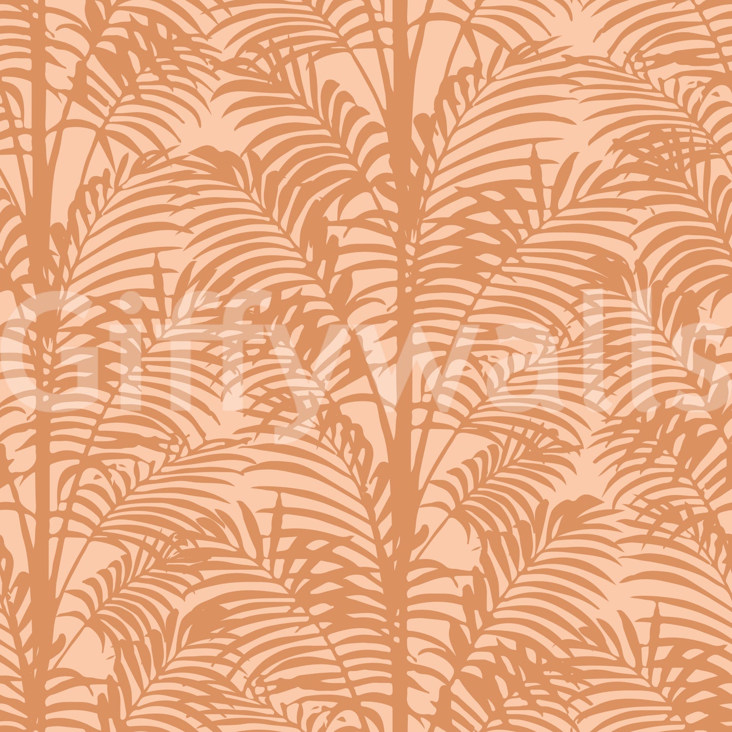 This is the Orange Palm Shapes modern wallpaper.