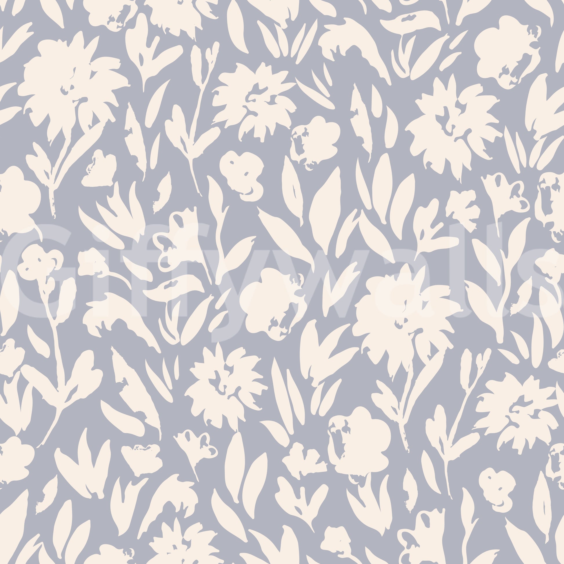 A seamless pattern of abstract flowers on a wall

