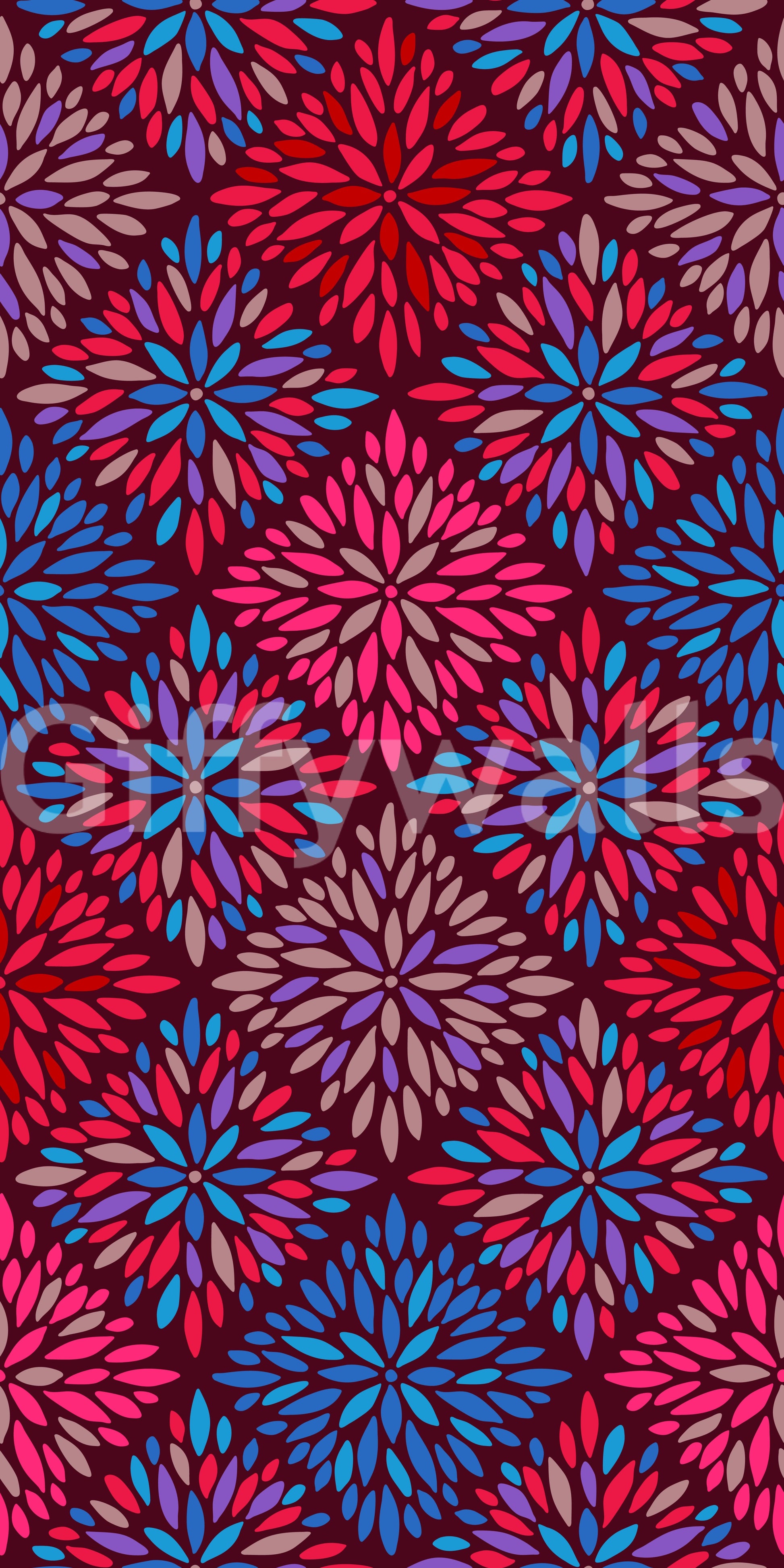 Dahlia Diamonds maximalist tile decor