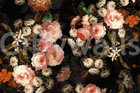 An artistic wall decor with lush rose blooms.