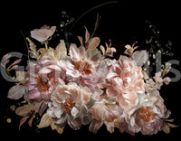 A tasteful peony wall mural design.