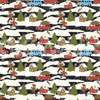 Snowy Town Adventure serene wallpaper

