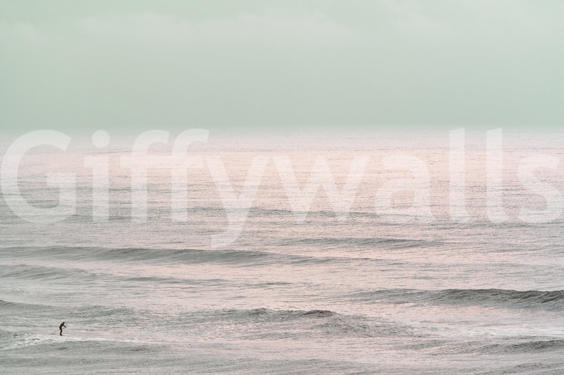 A high-quality serene ocean wall mural for walls.


