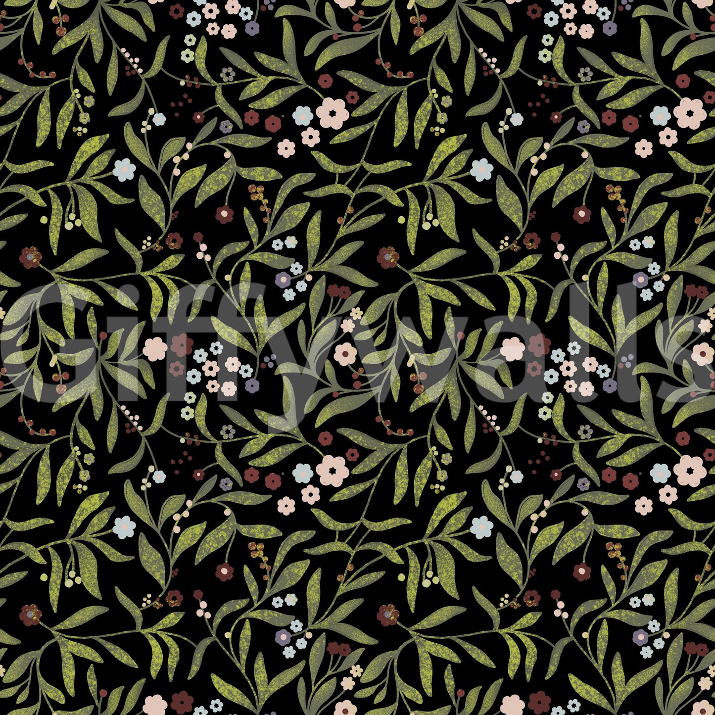 A high-quality serene botanical wall mural for walls.

