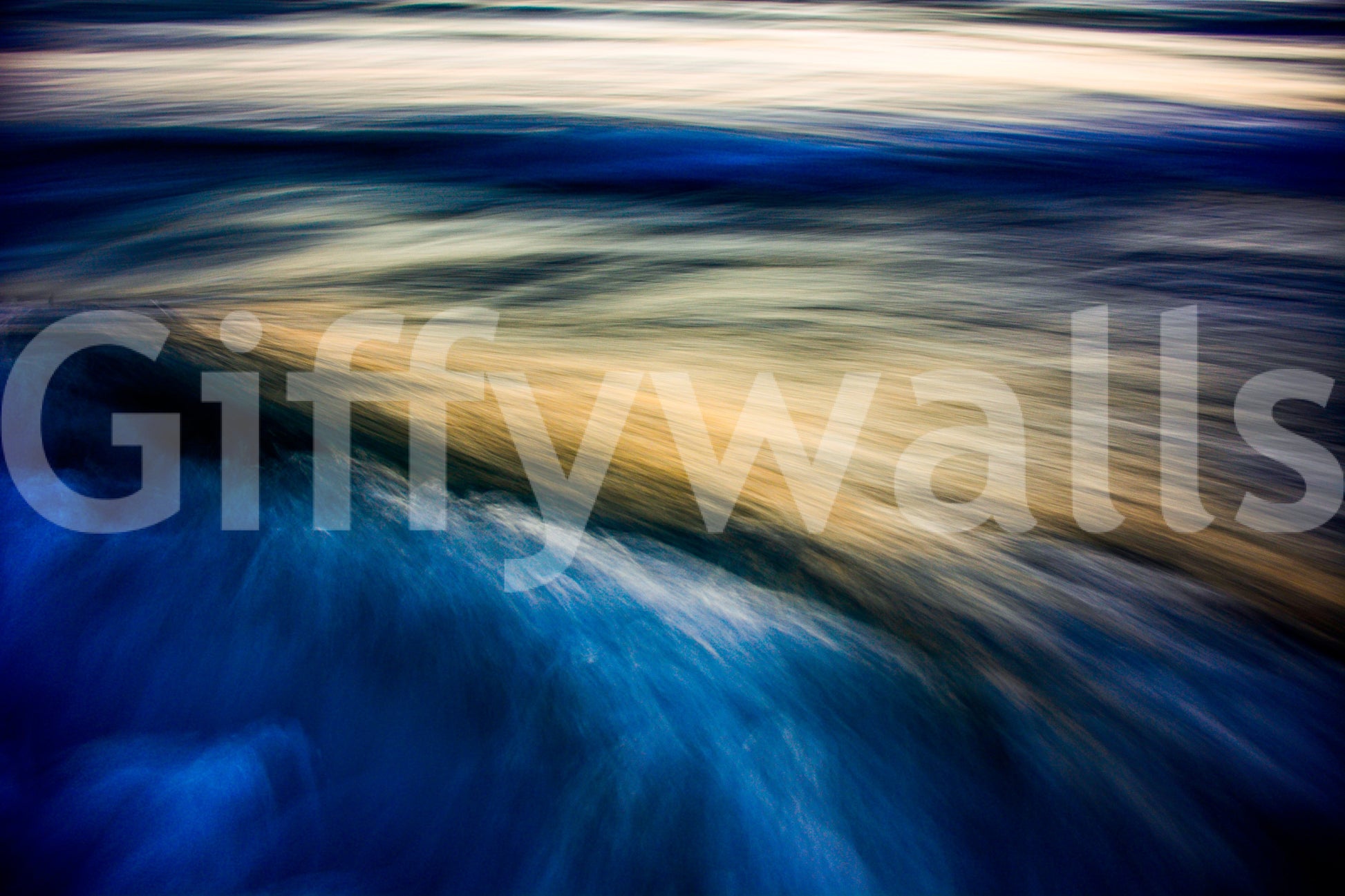 A high-quality serene ocean wall mural for walls.

