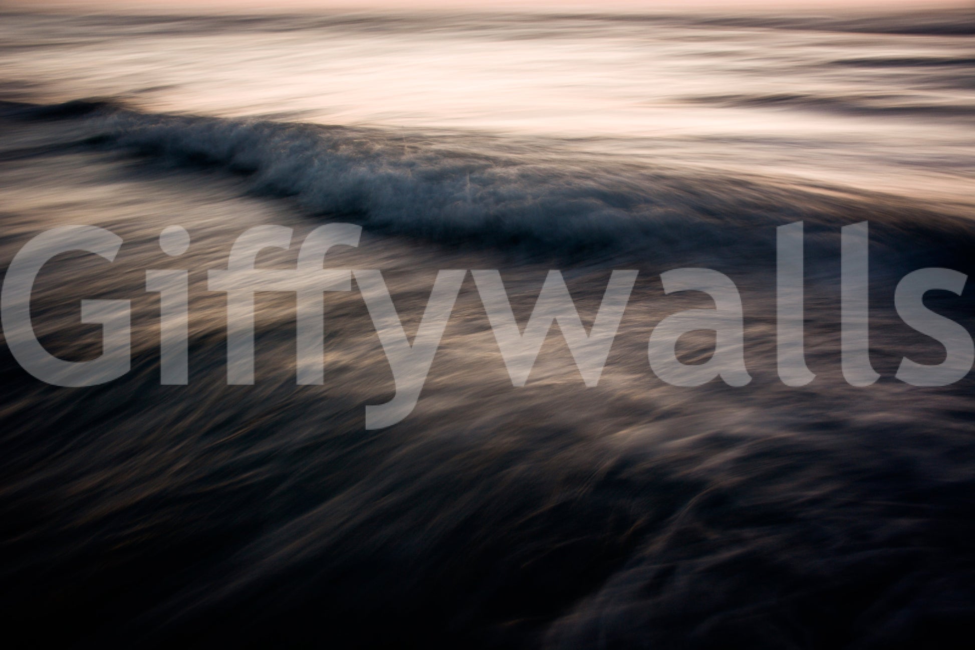 A tranquil abstract mural on the wallpaper.

