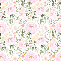 A calming floral abstract wallpaper mural that defines a space.

