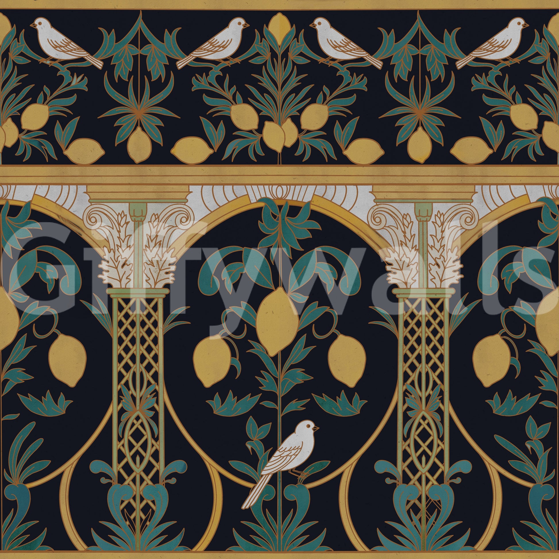 A high-quality elegant floral wall mural for walls.

