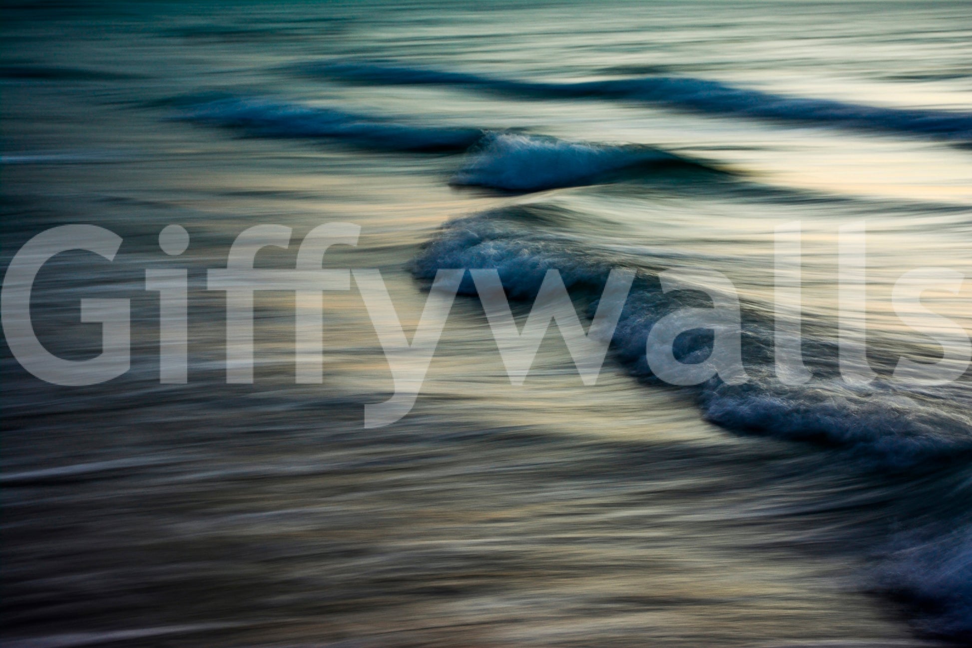 A high-quality serene ocean wall mural for walls.

