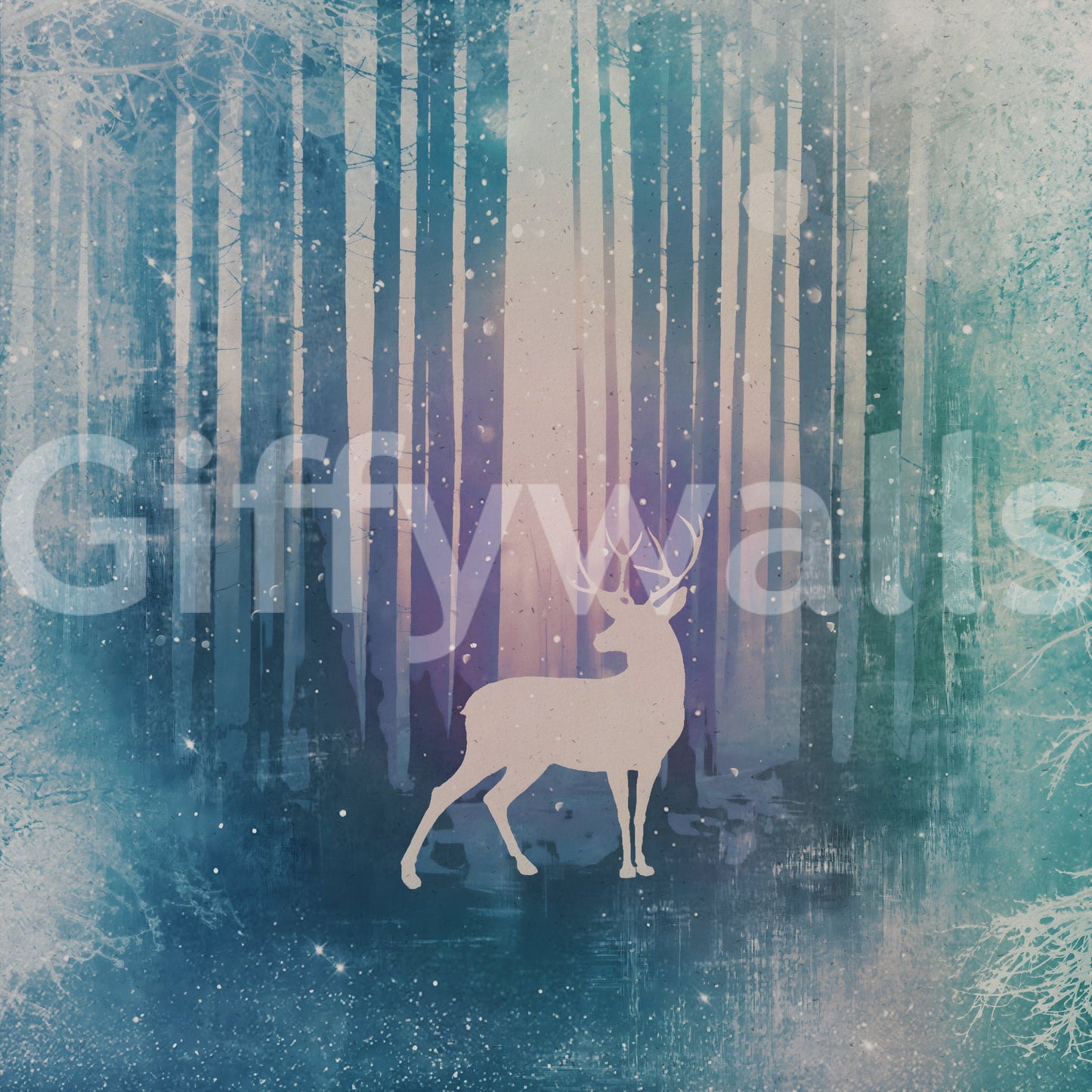 Silent Winter Woods Wall Mural