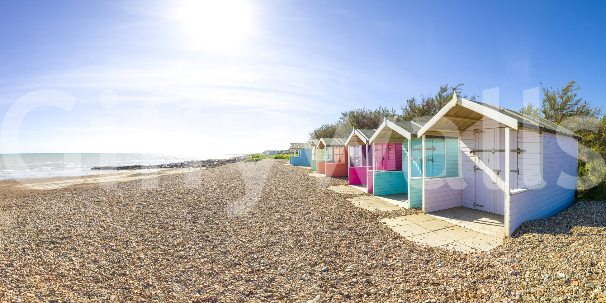 A high-quality serene coastal wall mural for walls.

