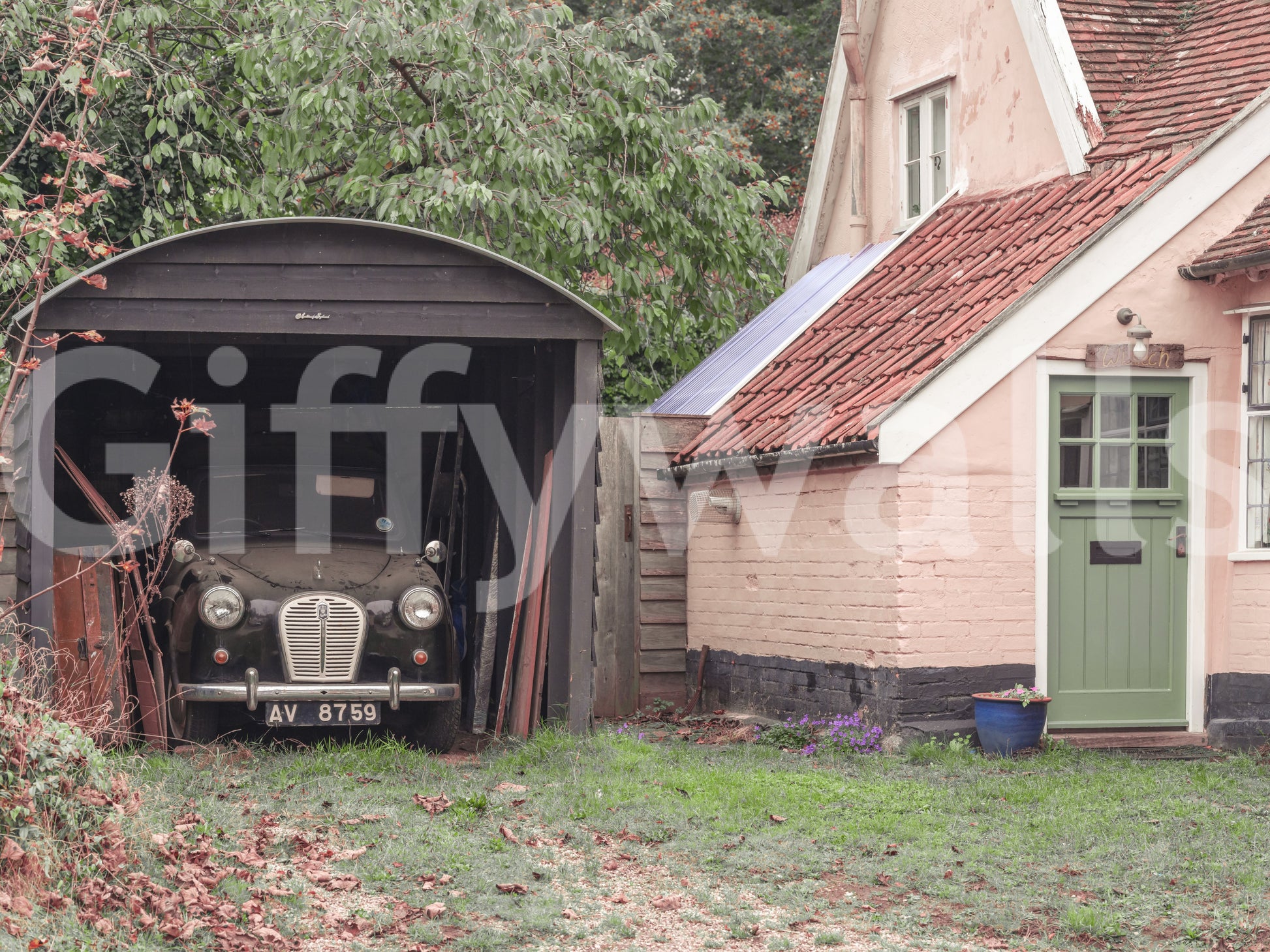 A high-quality charming house wall mural for walls.

