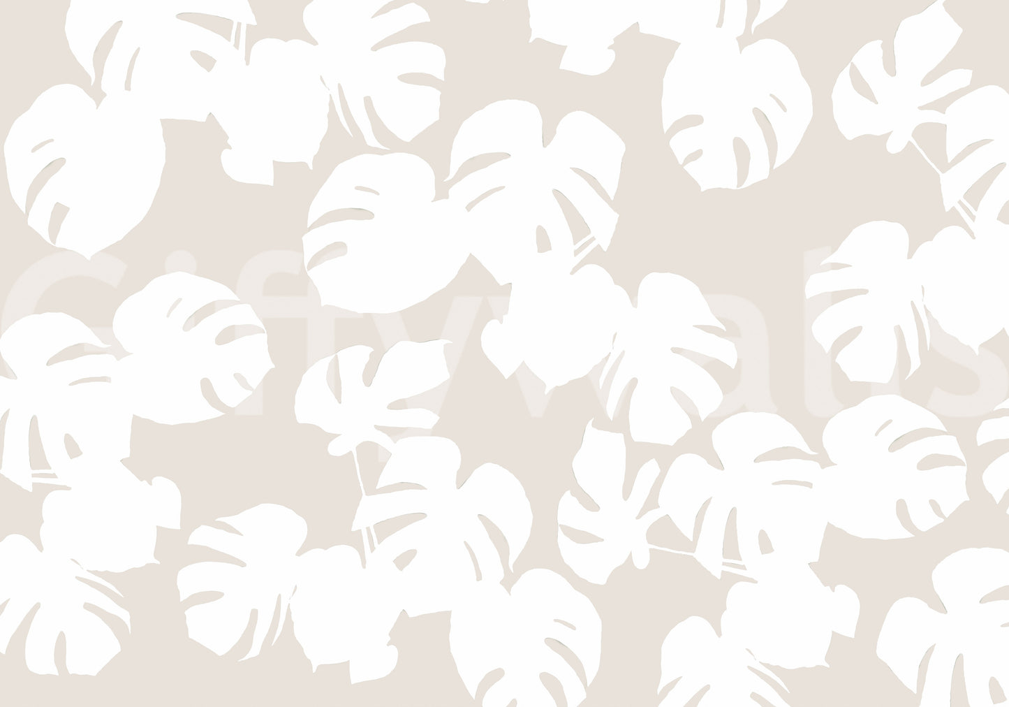 A calming foliage design wallpaper mural that defines a space.

