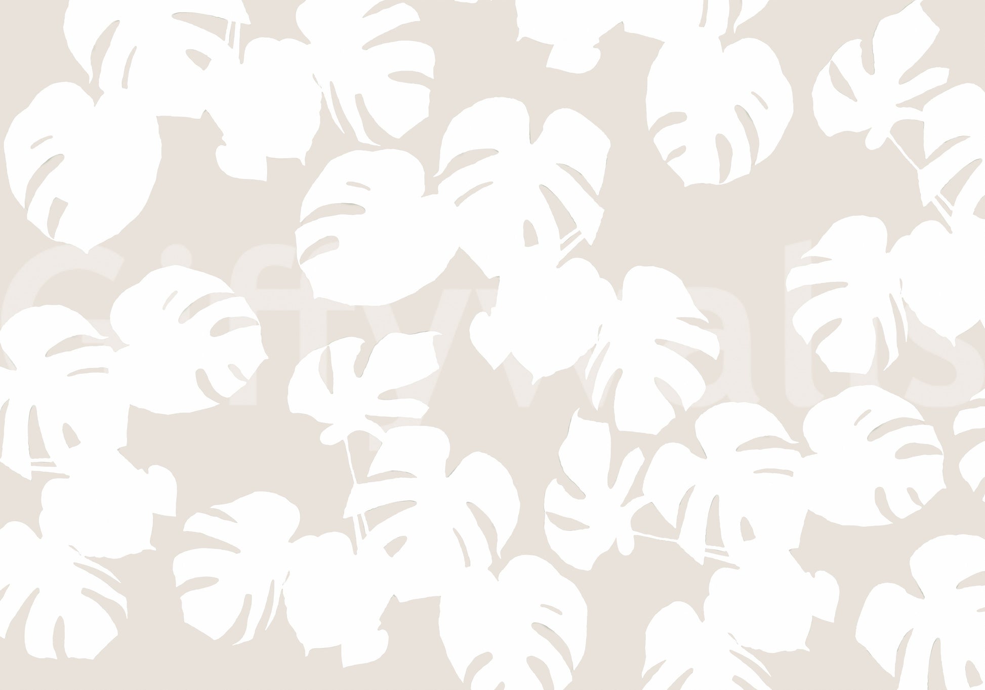 A calming foliage design wallpaper mural that defines a space.

