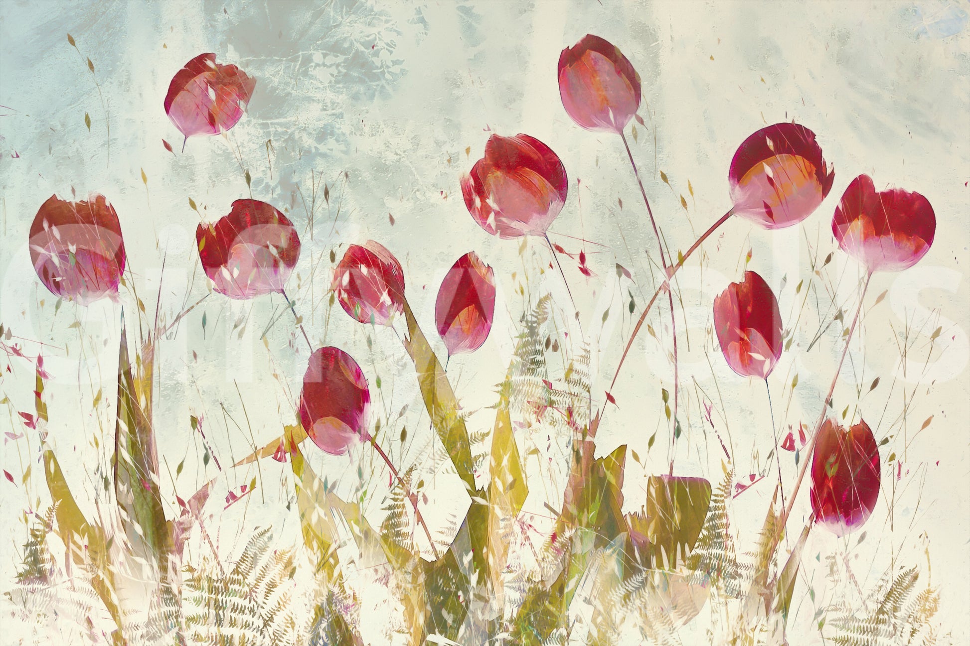 A high-quality serene flower wall mural for walls.

