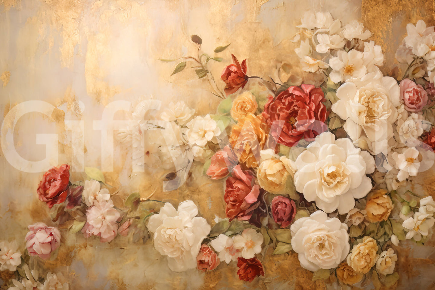 A calming floral design wallpaper mural that defines a space.

