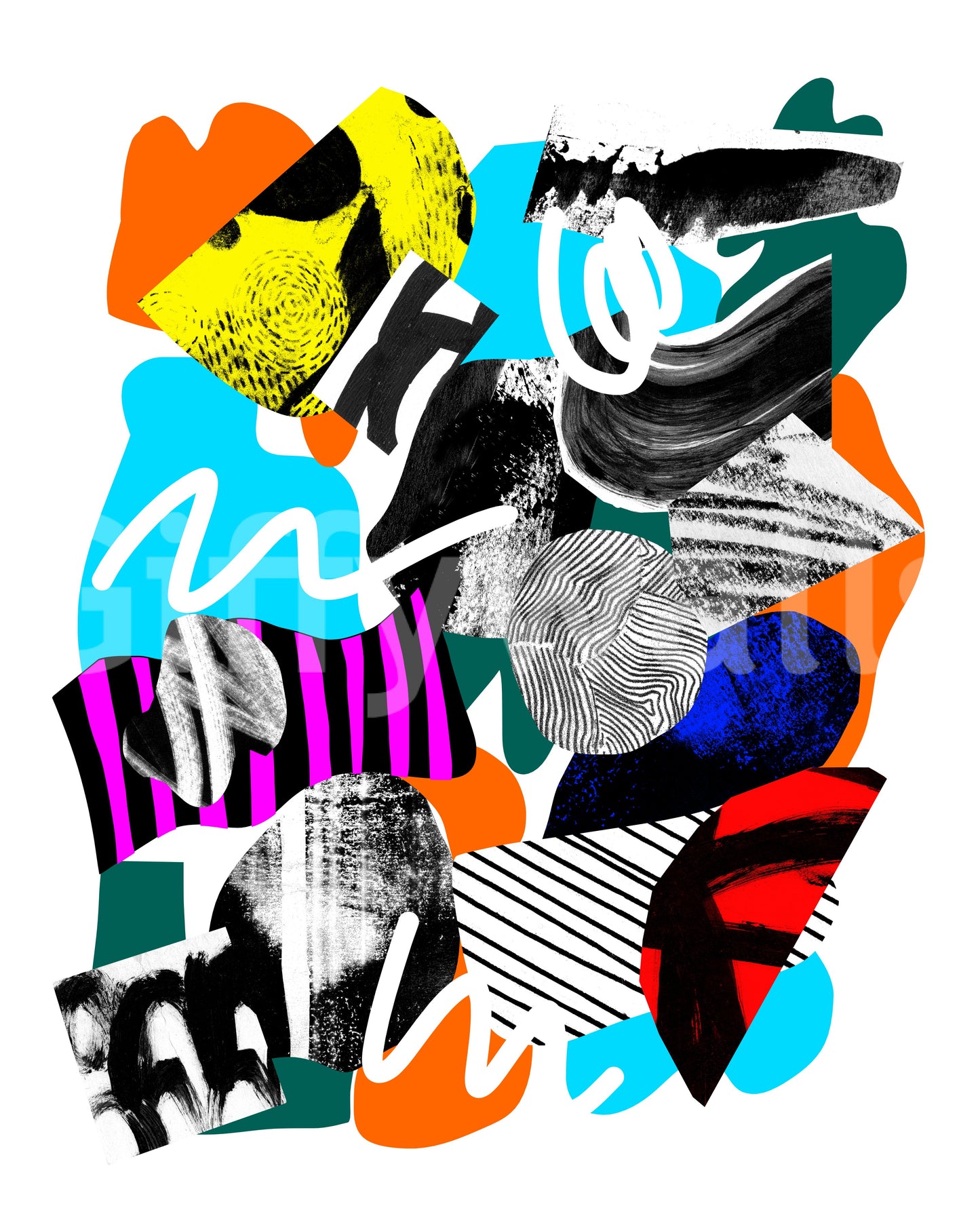 A calming abstract design wallpaper mural that defines a space.