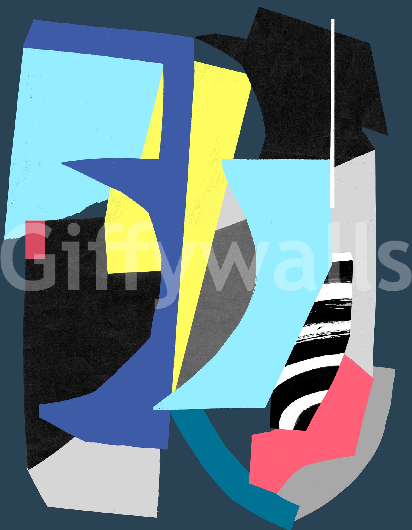 A high-quality minimalist block wall mural for walls.