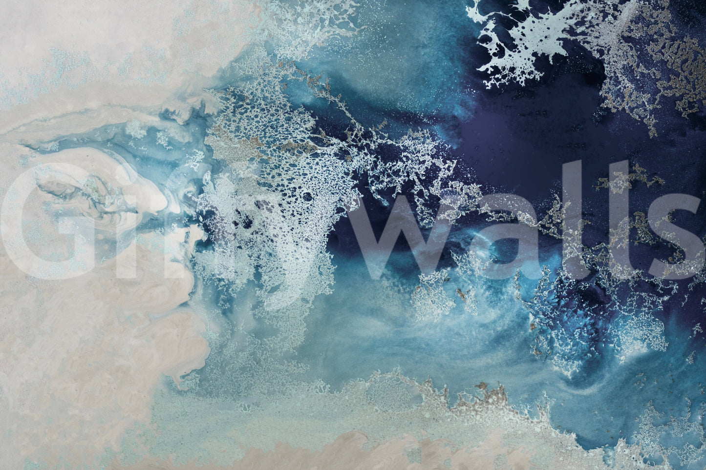 A high-quality serene ocean wall mural for walls.