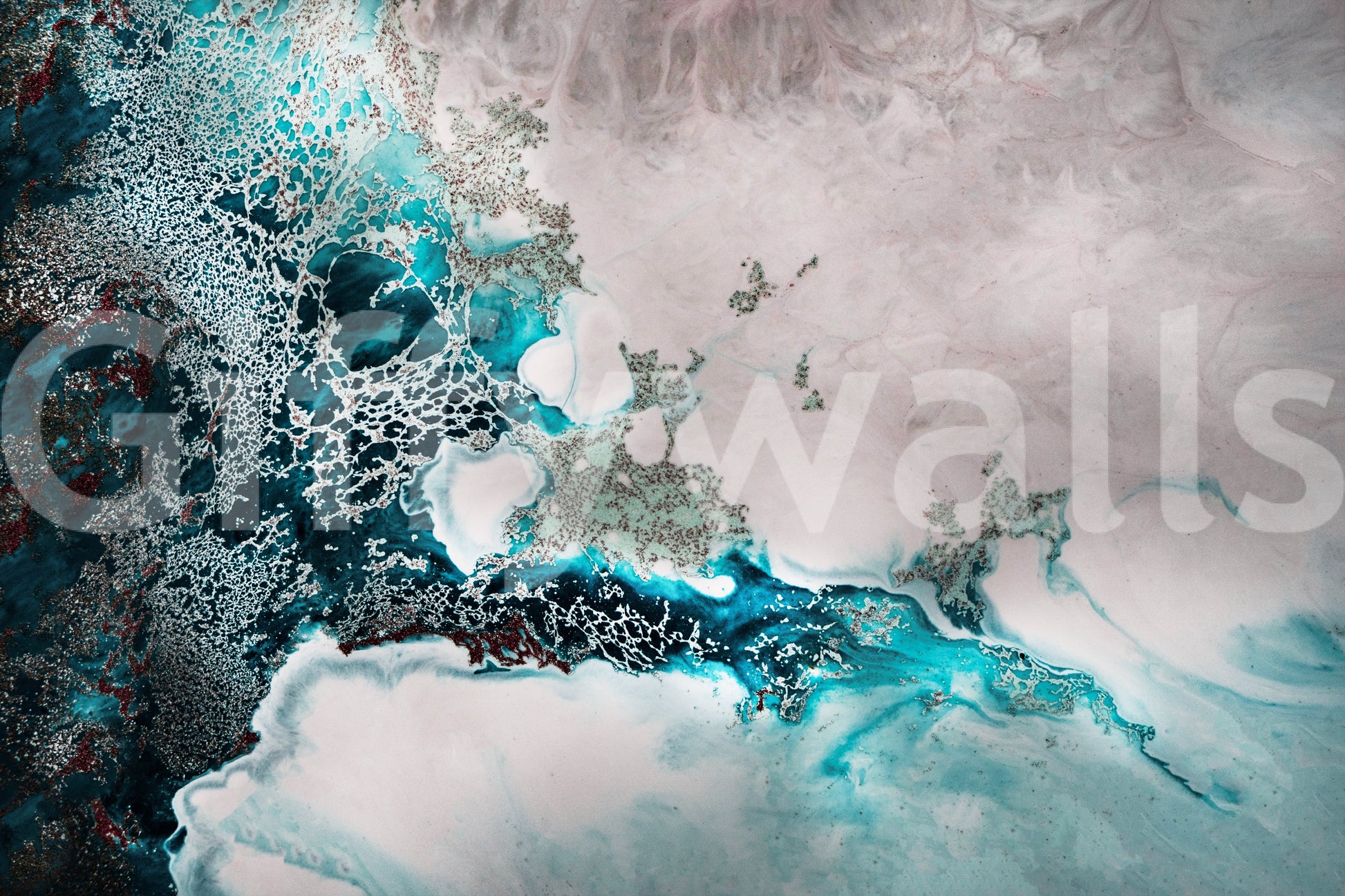 A high-quality serene ocean wall mural for walls.