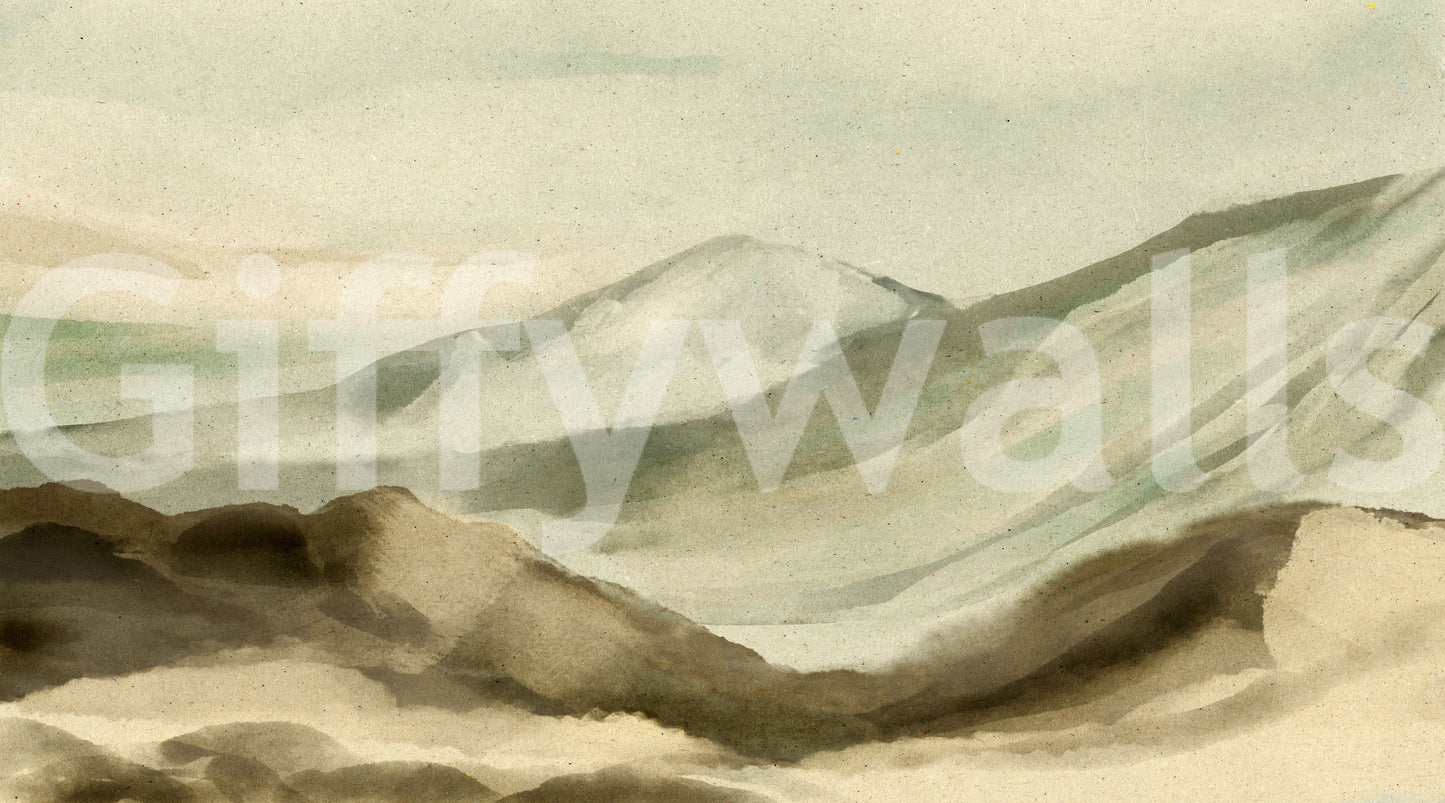Watercolor Mountainscape Wall Mural -2874338