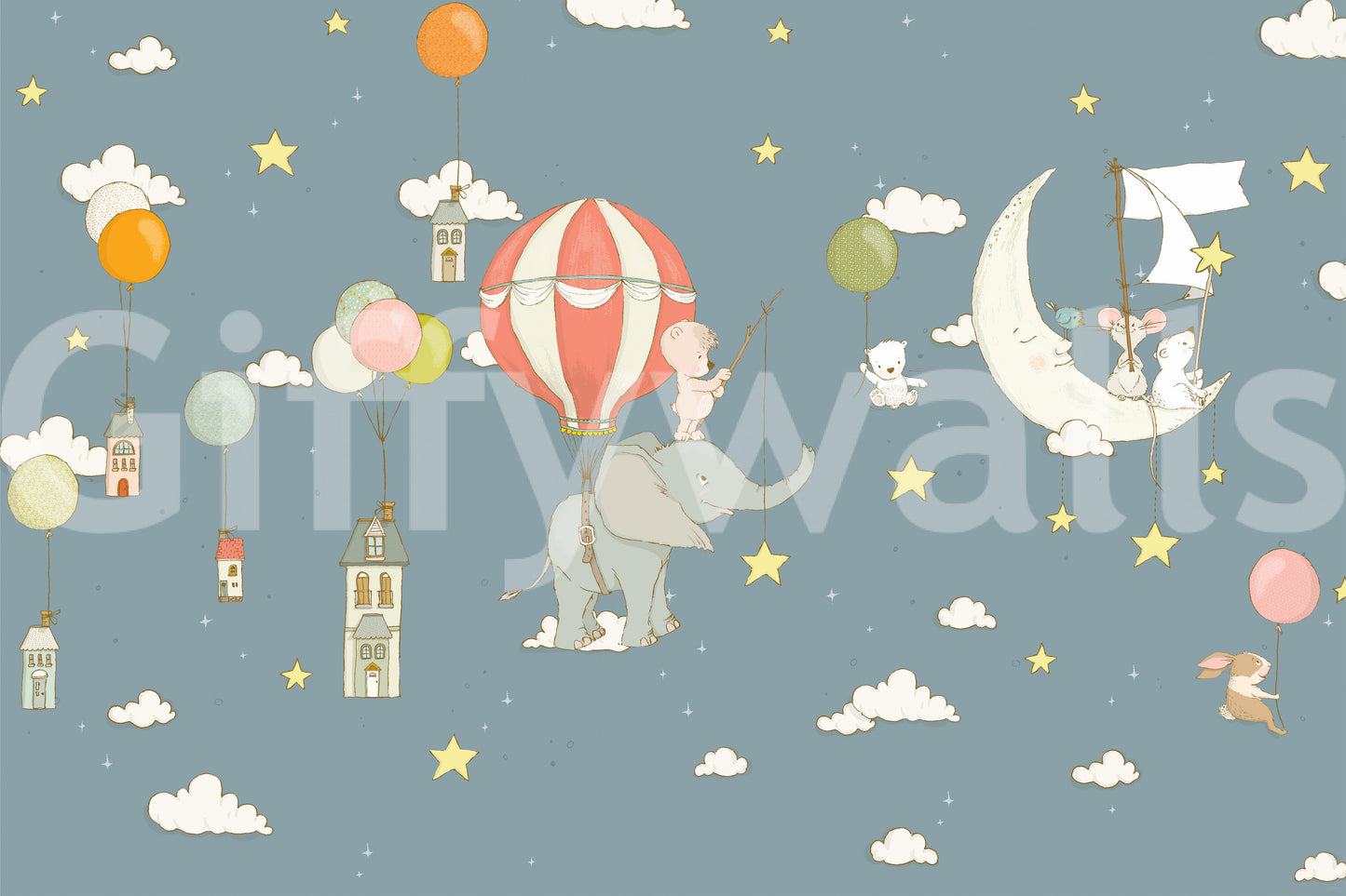 Dreamy Sky Friends Wall Mural -2759471