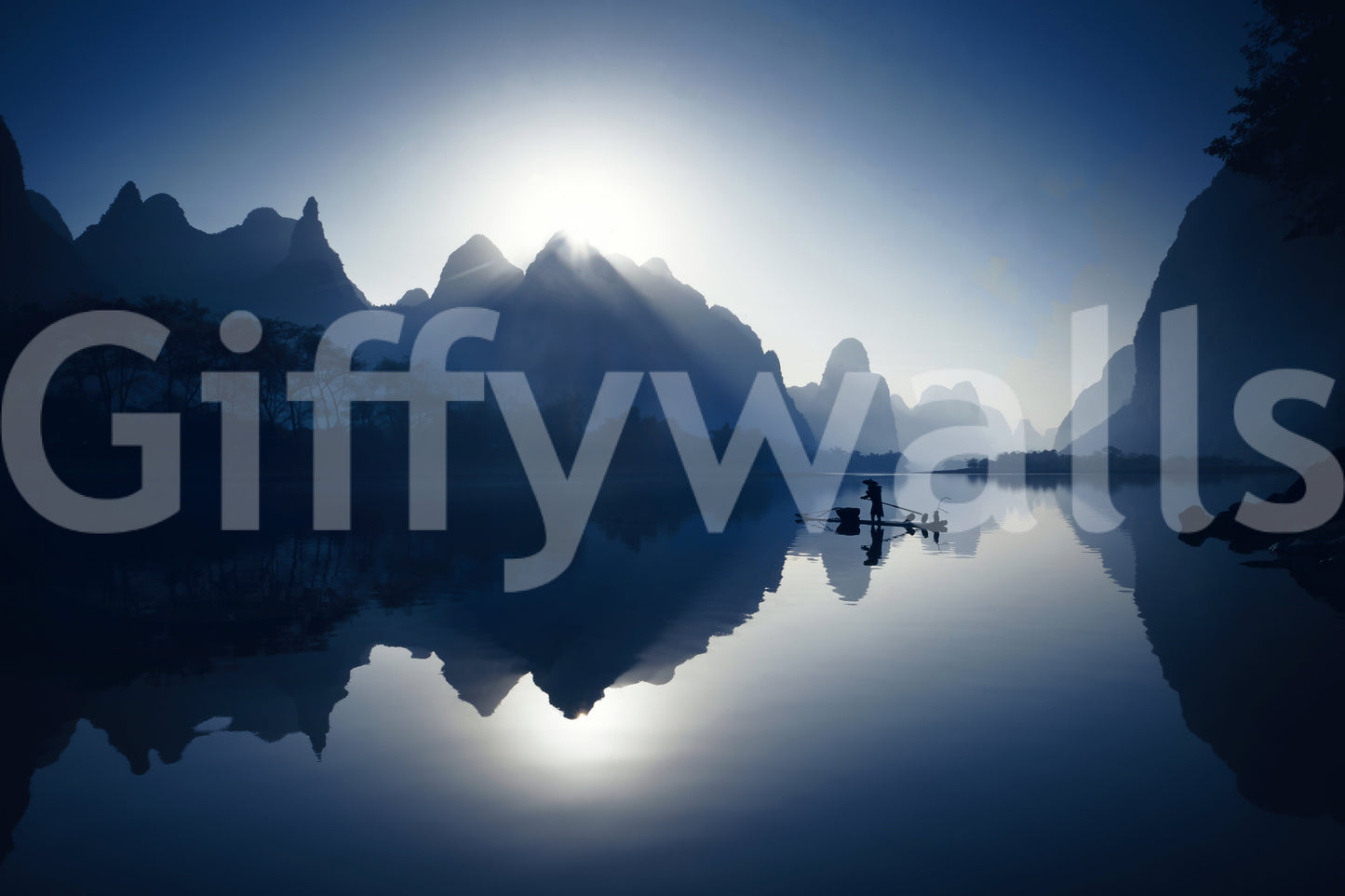 Serene Dawn: Yangshuo's Whisper Wall Mural