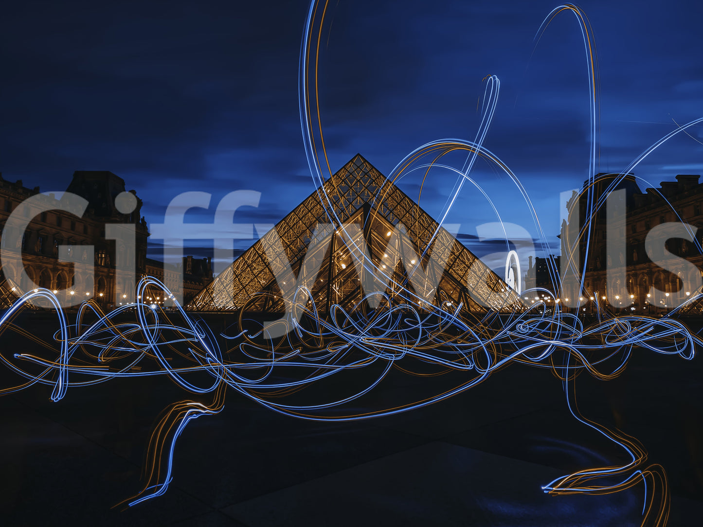 Illuminated Louvre Wall Mural -2302927