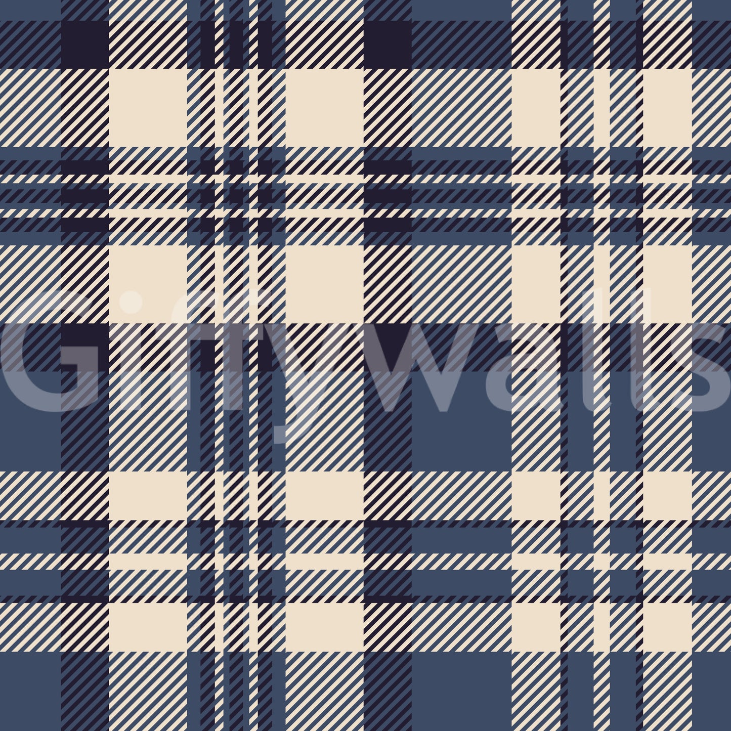 Navy Tartan Checks Wallpaper⁠