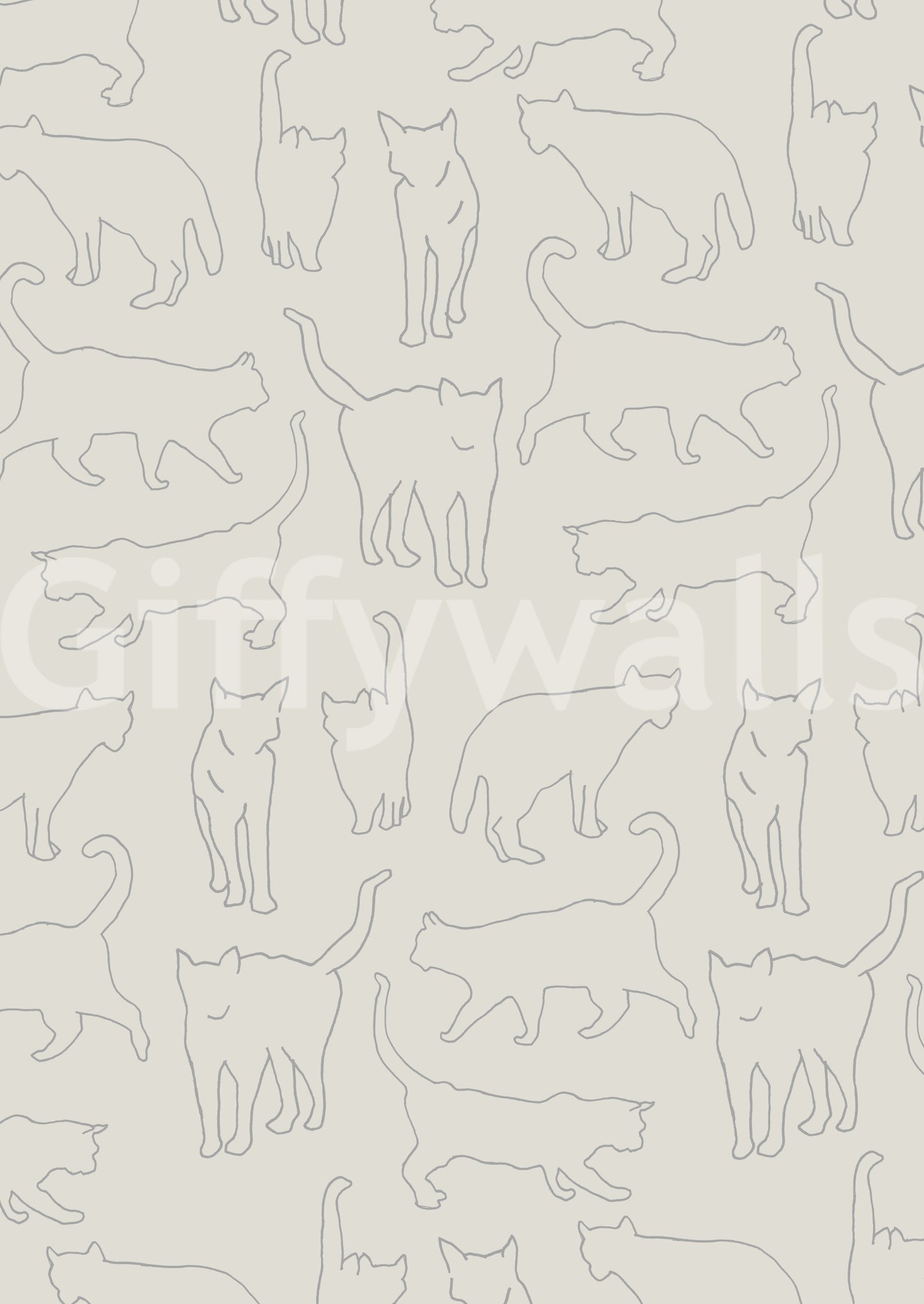 Cat Sketch Symphony Wall Mural