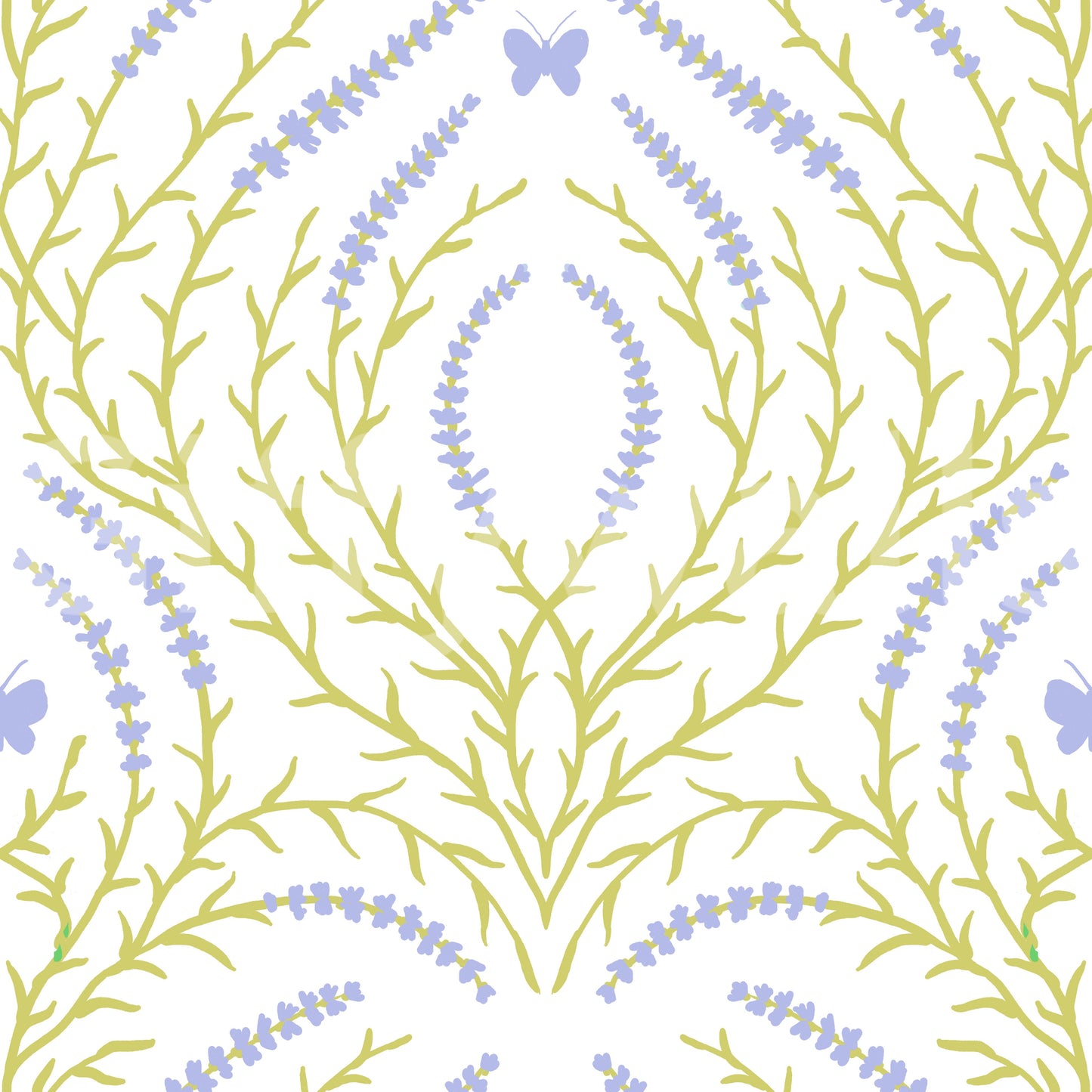 Lavender Bloom and butterflies Wallpaper⁠