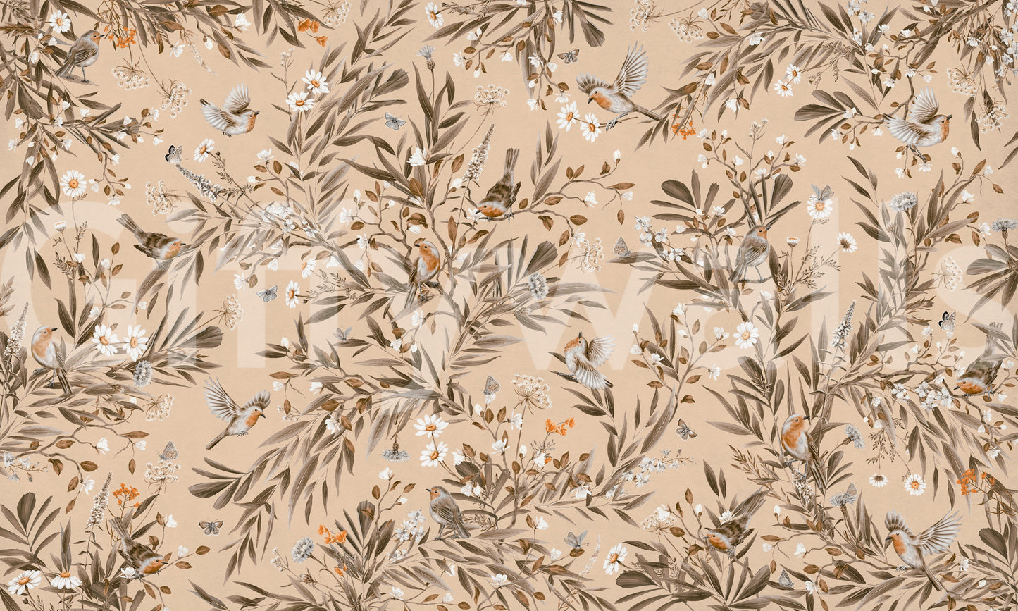 Botanical Birdsong Wall Mural