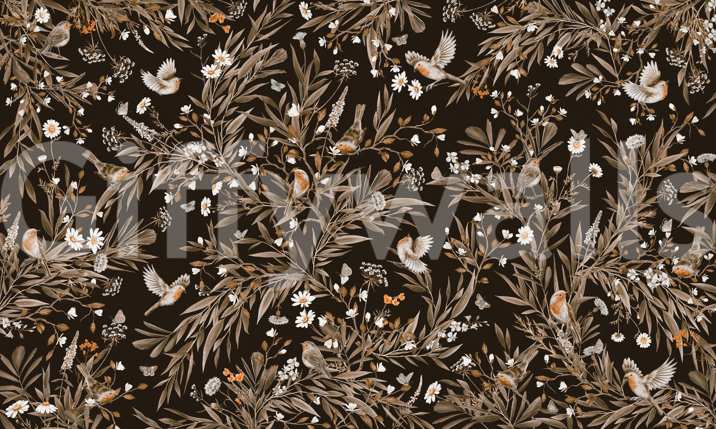 Fresque murale Oiseaux Chanteurs Sereins