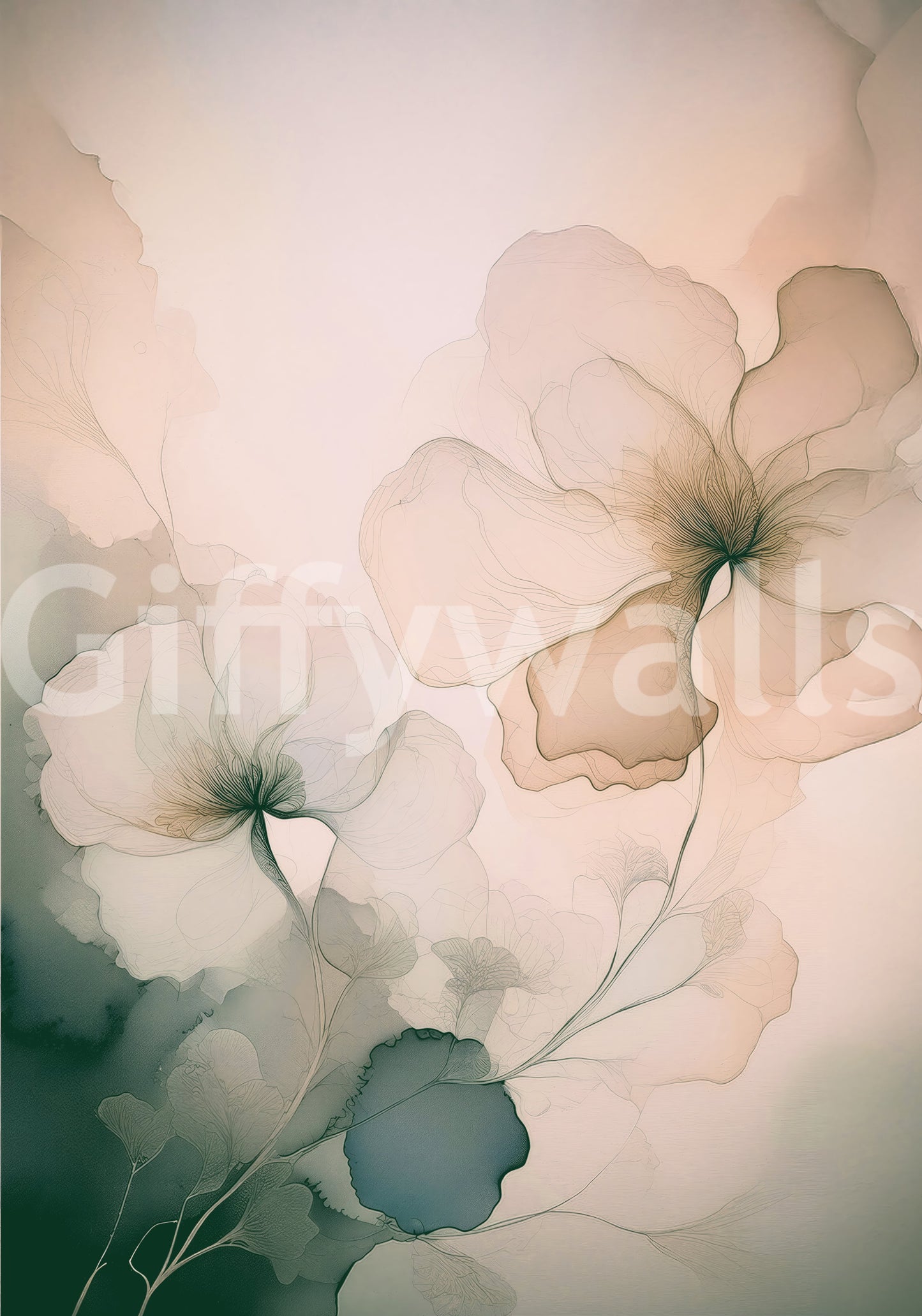 Soft Whispering Petals Wall Mural