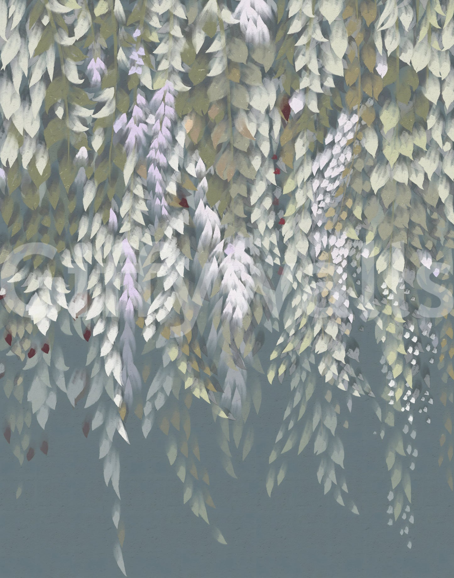Cascading Wisteria Dream Wall Mural