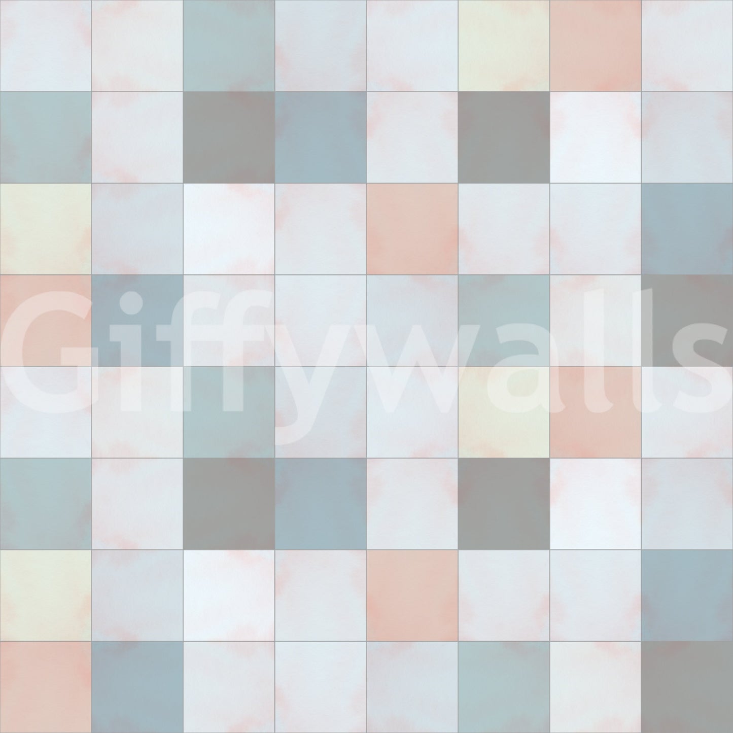 Soft Mosaic Tiles – Blue Mist Wallpaper⁠