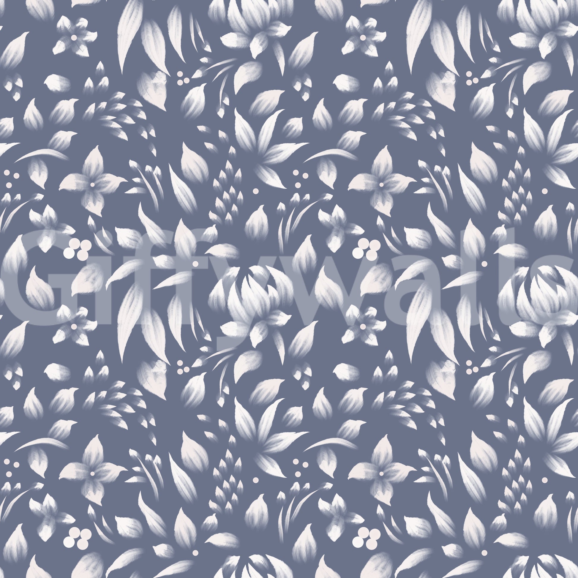 Elegant monochrome leaf print wallpaper with detailed botanical shapes.