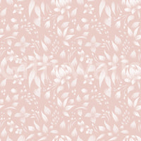 A serene floral wallpaper with soft blush hues and understated spring bloom patterns.