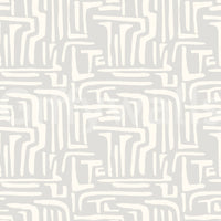 Smooth light gray motif, refined abstract movement, Abstract Maze feature.