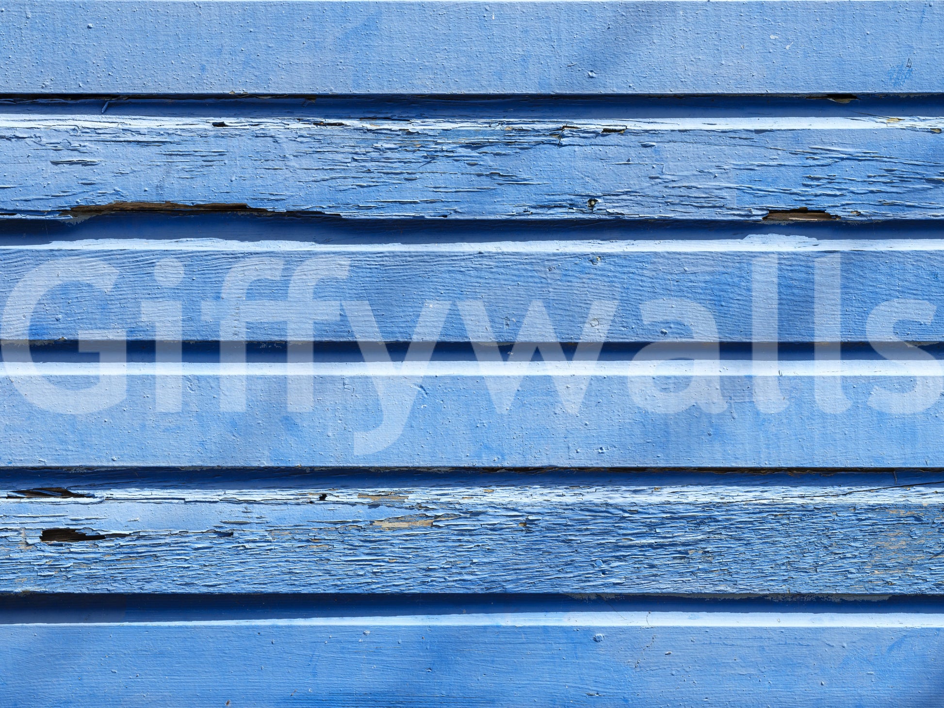 Authentic Aqua Wood Wall print: Horizontal boards, deep blue color.