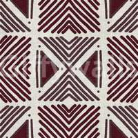Striking textile-look wall mural: Tribal Wine Motif featuring genuine, tactile fibers.