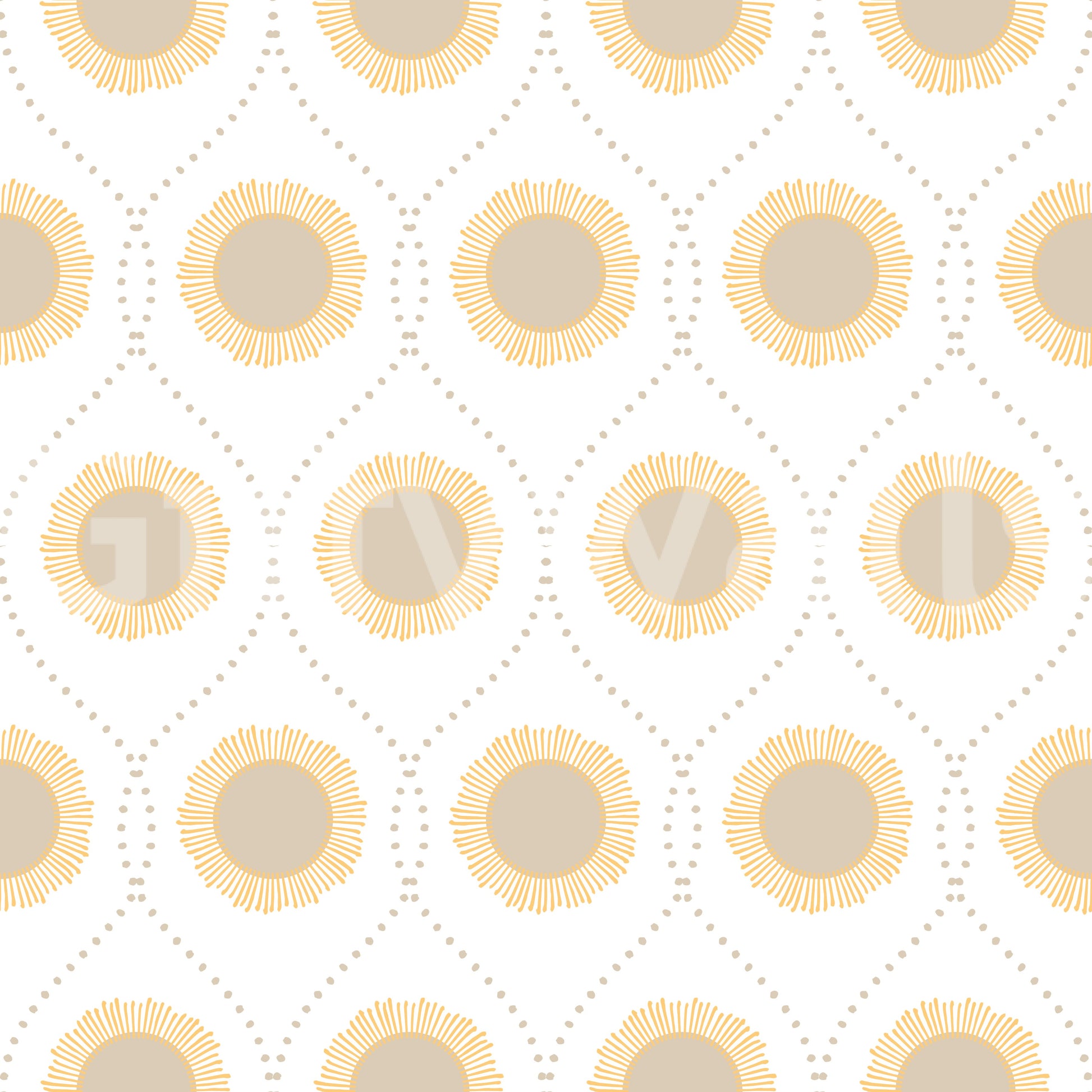 Pretty sunflower esque wallpaper Trellis shape background.