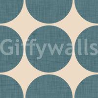 Retro-inspired teal polka dot design with a textured surface for added depth