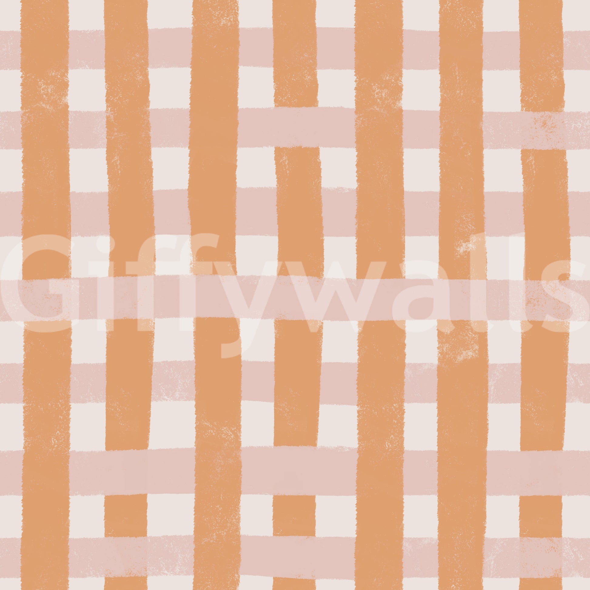 Terracotta and beige striped wallpaper with a modern earthy vibe.