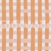 Terracotta and beige striped wallpaper with a modern earthy vibe.