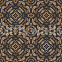 Layered geometric symmetry in natural hues of beige, tan, and warm browns.