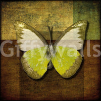 Monochromatic ochre and vivid yellow butterfly wallpaper artistic.
