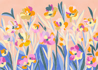 Bright painterly flower Painted Blossom wallpaper offers joyful energy.