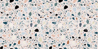 Vibrant Terrazzo pattern unique wallpaper stylish chip shapes.